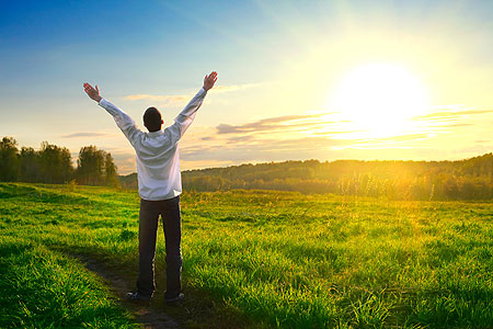 vrolijk en jezelf zijn